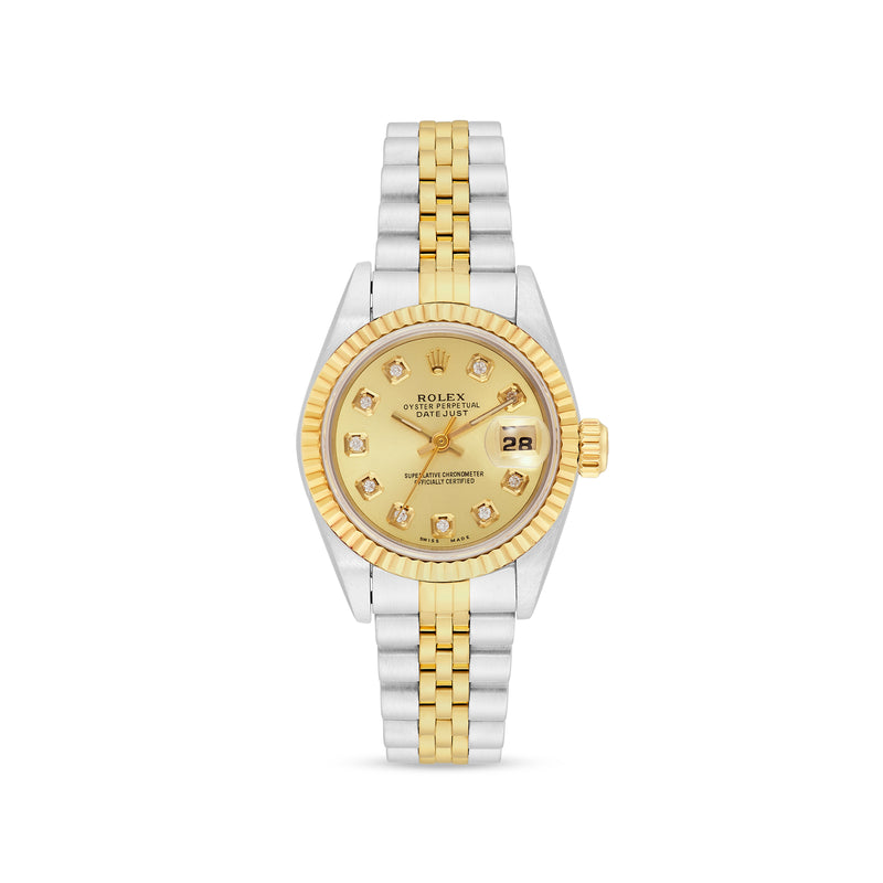 Rolex Lady Datejust 68273 31mm champagne diamond dial with two-tone Jubilee bracelet