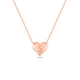 Custom 14K Solid Gold Initial Engraved Heart Necklace