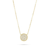 14k Yellow Gold Cluster 0.30ct Diamond Disc Necklace
