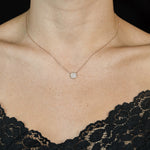 14k Yellow Gold Cluster 0.30ct Diamond Disc Necklace