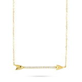 14k Yellow Gold Diamond Arrow Necklace