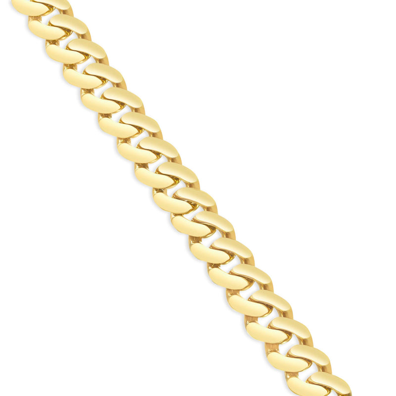 14K Yellow Gold Hollow 8.5mm Cuban Chain