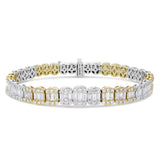 14K Gold Two Tone 9.25ct Baguette Diamond Bracelet