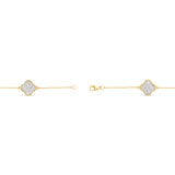 14K Yellow Gold Diamond Clover Bracelet