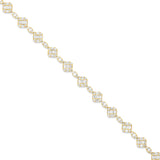 14K Yellow Gold Square and Oval Baguette Diamond Bracelet