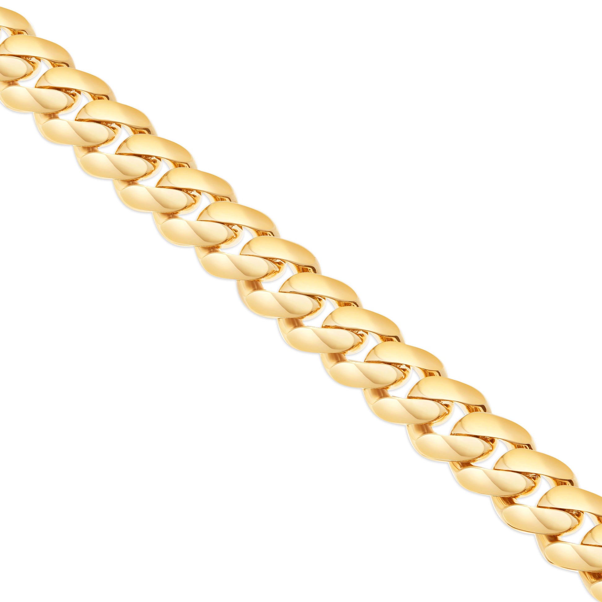 14k Hollow Yellow Gold Cuban Bracelet 12.5mm