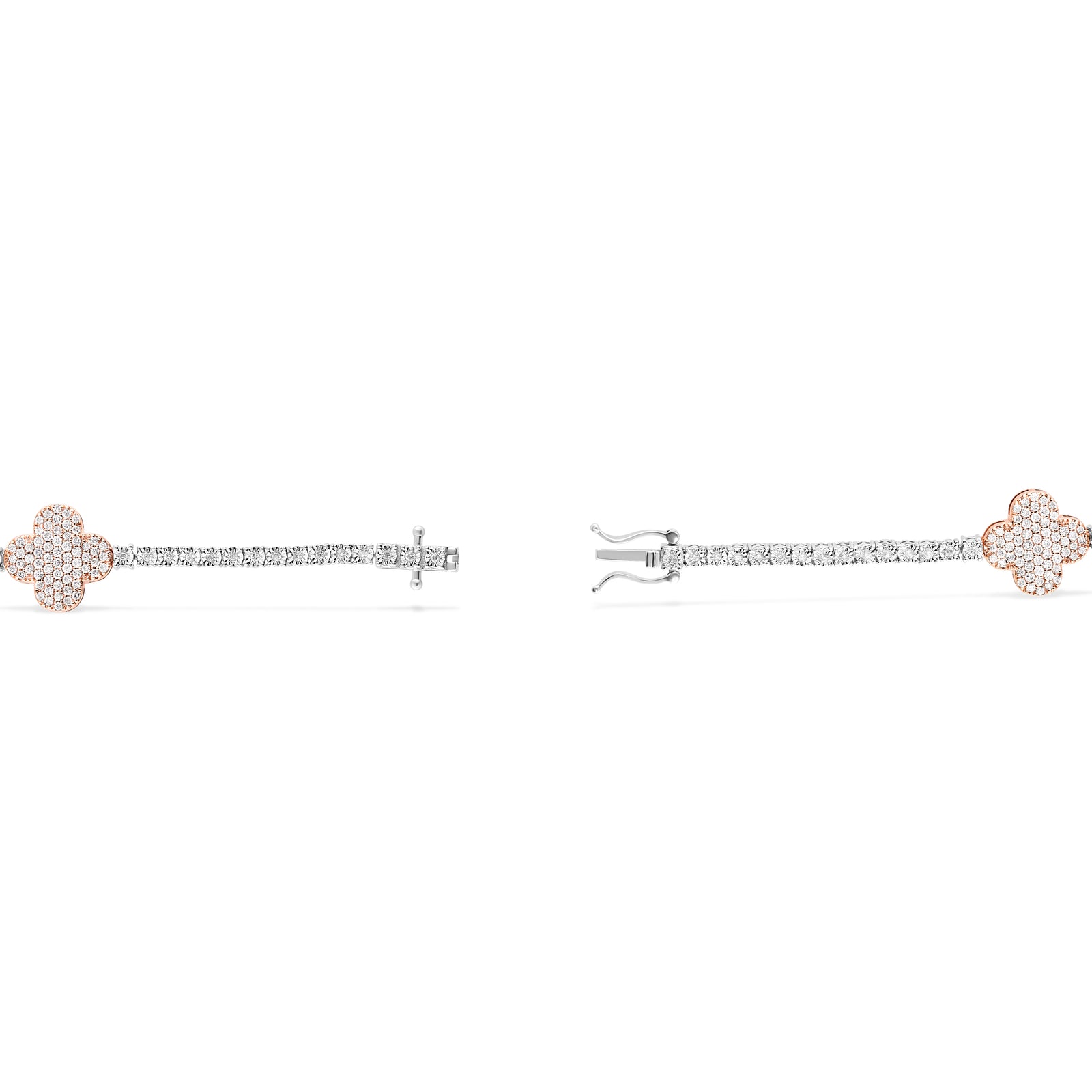 10K Rose Gold Clover on Tennis Bracelet – SHYNE JEWELERS