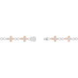 Two-Tone Rose & White Diamond Infinity and Cross Link Bracelet