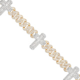 9.75ct Cuban Diamond Bracelet with Cross Motif