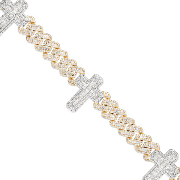 9.75ct Cuban Diamond Bracelet with Cross Motif