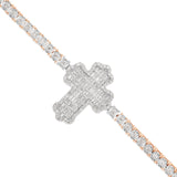 2.09ct Tennis Bracelet with Cross Accent