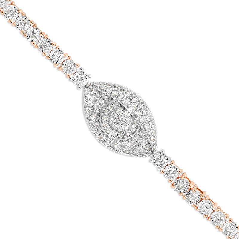 2.09 ct Tennis Bracelet with Evil Eye Accent