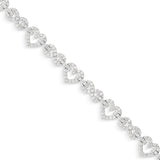14k Heart & Infinity Link Diamond Bracelet, 4.3 ctw