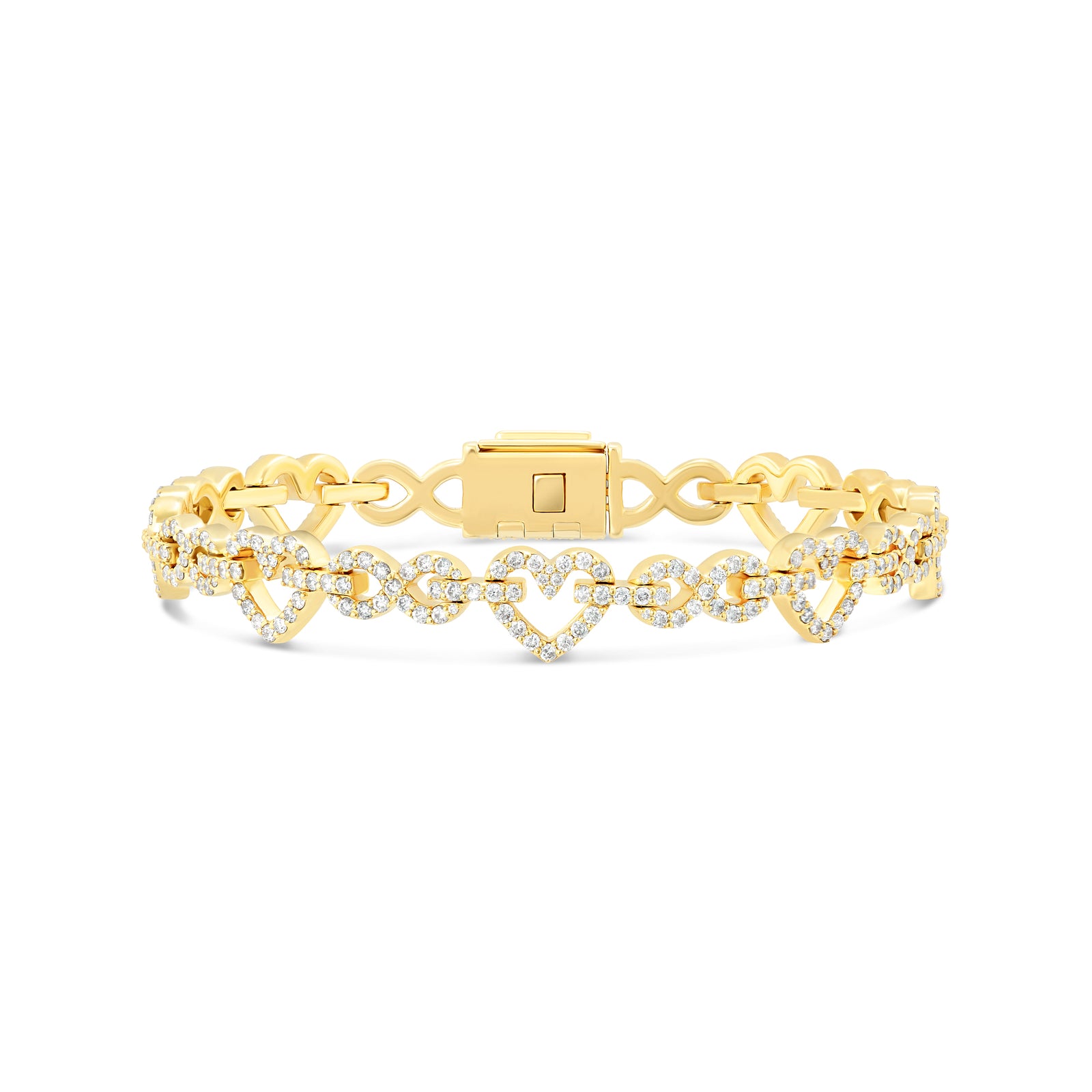 14k Heart & Infinity Link Diamond Bracelet, 4.3 ctw – SHYNE