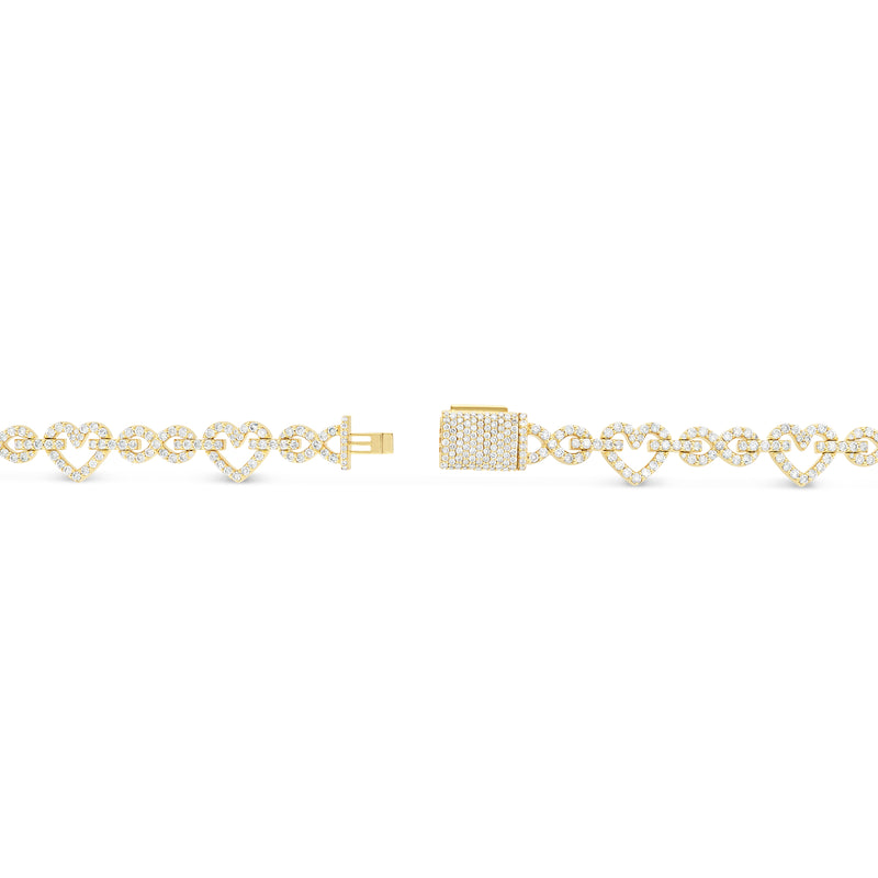 14k Heart & Infinity Link Diamond Bracelet, 4.3 ctw