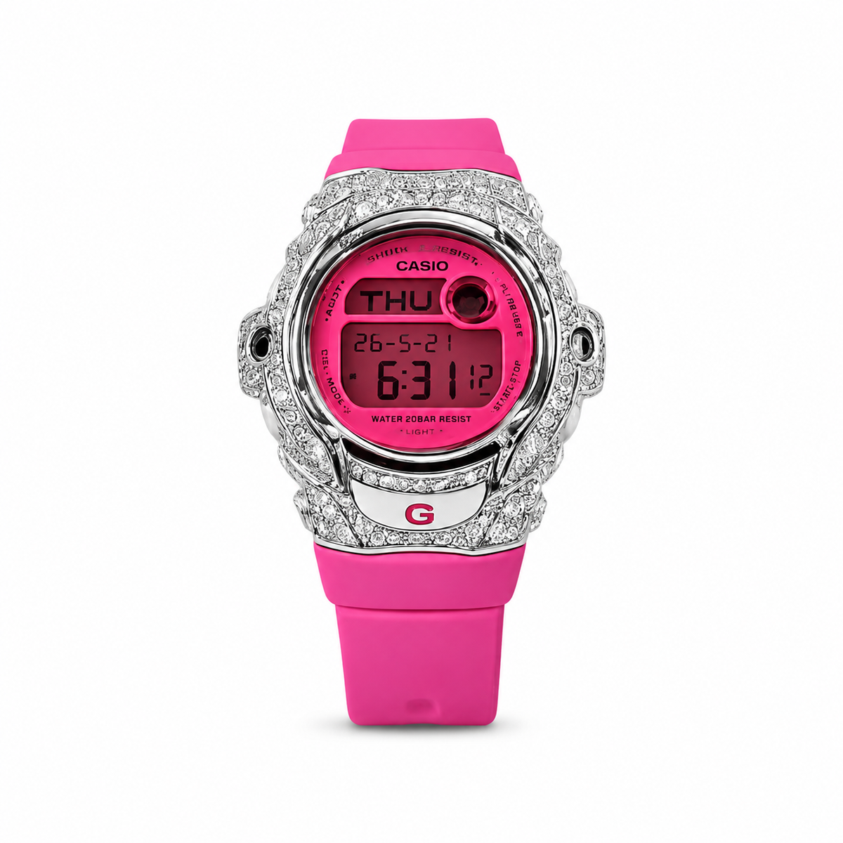 Hot Pink Baby G-Shock with Natural Diamond Bezel – SHYNE JEWELERS