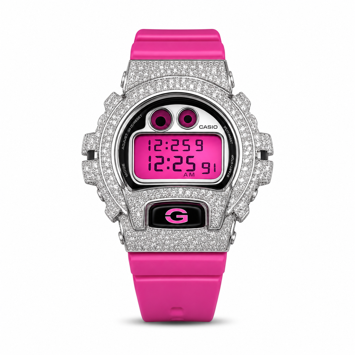 Pink G-Shock DW-6900 with Natural Diamond Bezel – SHYNE JEWELERS