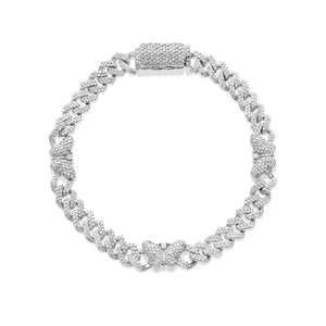 10K Gold 1.60ct Diamond Cuban Bracelet with Butterfly Motif Links