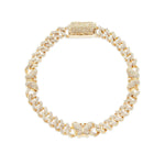10K Gold 1.60ct Diamond Cuban Bracelet with Butterfly Motif Links