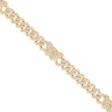 10K Gold 1.60ct Diamond Cuban Bracelet with Butterfly Motif Links