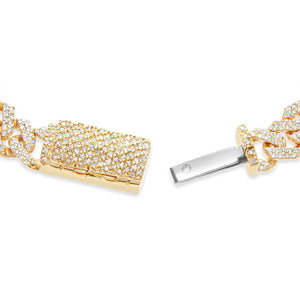 10K Gold 1.60ct Diamond Cuban Bracelet with Butterfly Motif Links