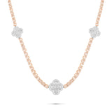 Two-Tone Emerald Diamond Tennis Chain with Baguette Clovers , 7.9 carats