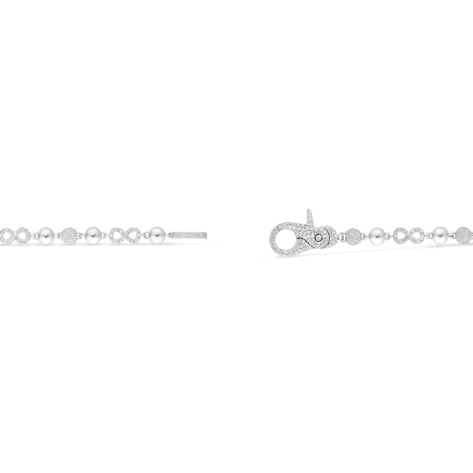 9ct White Gold Faceted Trace Chain Necklace – 16 To 22 Inches