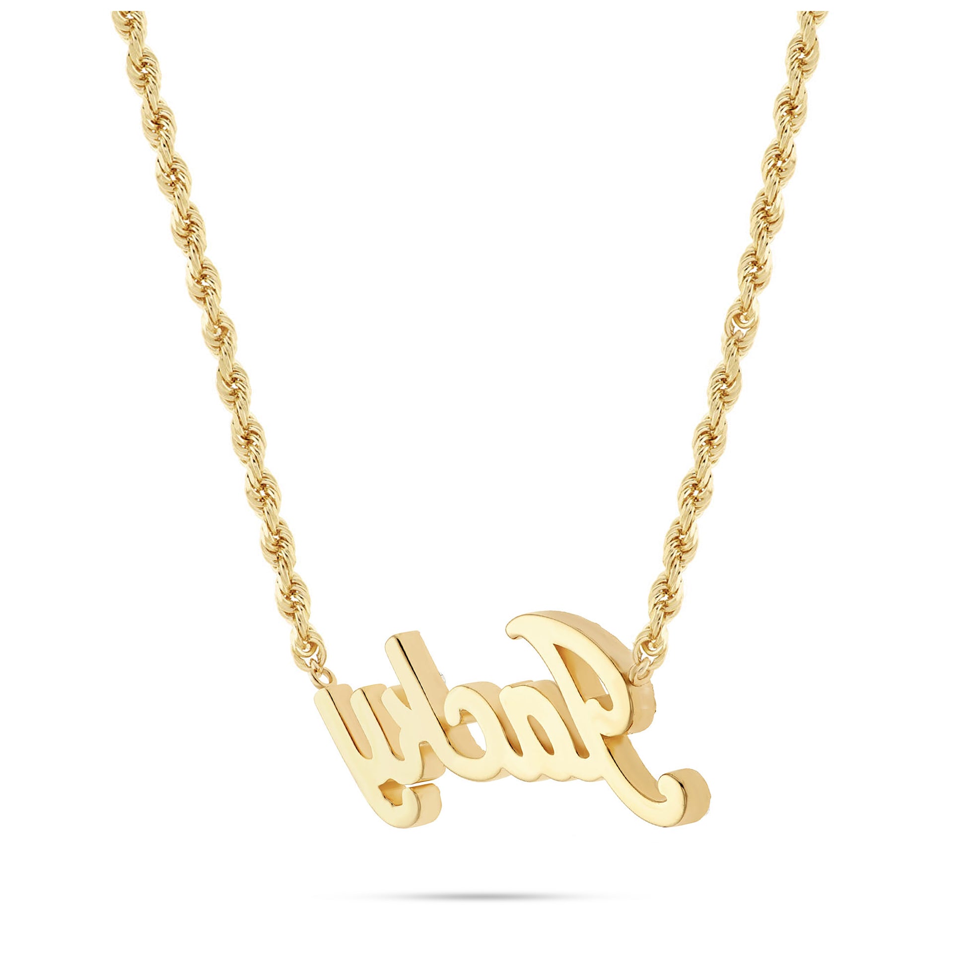 Customizable Gold & Diamond Cursive Name Necklace