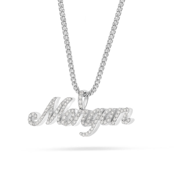 Customizable Diamond Name Pendant with bail