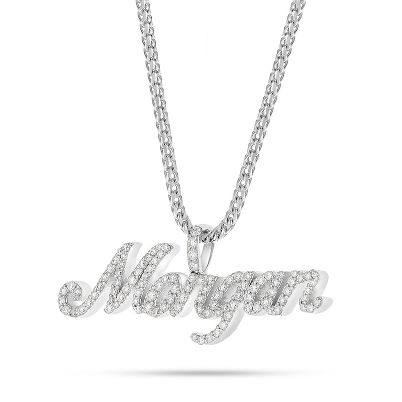 Customizable Diamond Name Pendant with bail