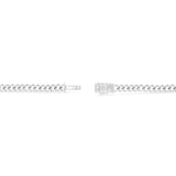 14K White Gold Diamond Clover on Cuban Chain