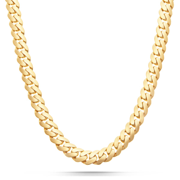 14K Yellow Gold Hollow 11mm Cuban Chain