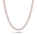 10K Gold Two Tone 2.40ct Mini Diamond Cuban Chain