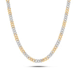 10K Gold Two Tone 2.40ct Mini Diamond Cuban Chain