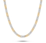 10K Gold Two Tone 2.40ct Mini Diamond Cuban Chain