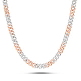 10K Gold Two Tone 3.9ctw Diamond Cuban Chain