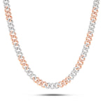 10K Gold Two Tone 3.9ctw Diamond Cuban Chain