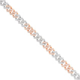 10K Gold Two Tone 3.9ctw Diamond Cuban Chain