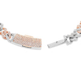 10K Gold Two Tone 3.9ctw Diamond Cuban Chain