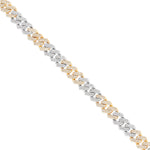 10K Gold Two Tone 3.9ctw Diamond Cuban Chain