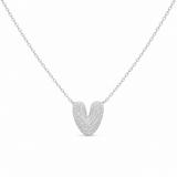 18 Karat Gold Natural Diamond Bubble Letter Necklace