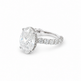 14k White Natural Diamond Oval Diamond Ring