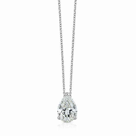 Pear Shaped Natural Diamond Pendant Necklace