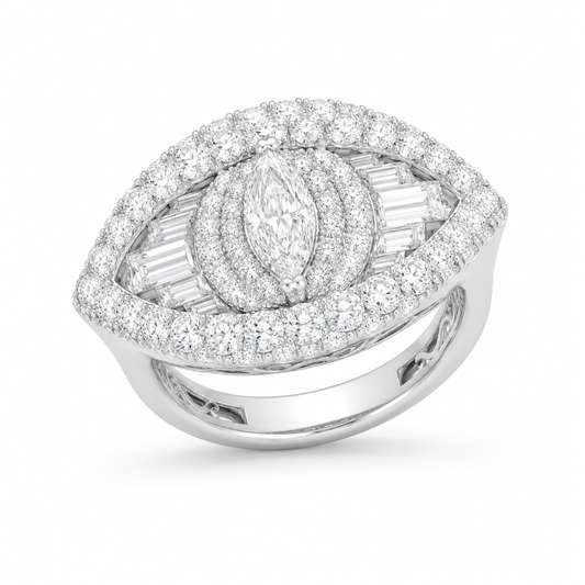 14k Diamond Eye Ring