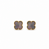 Black Mother of Pearl Clover Stud Earring