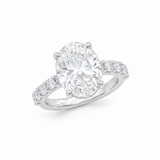 14k White Natural Diamond Oval Diamond Ring