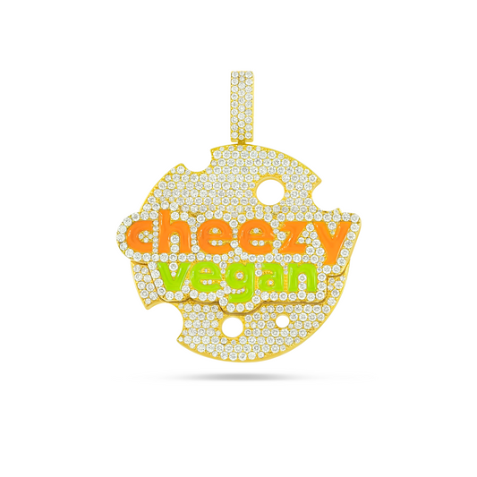 "Cheezy Vegan" Custom Logo Enamel Pendant