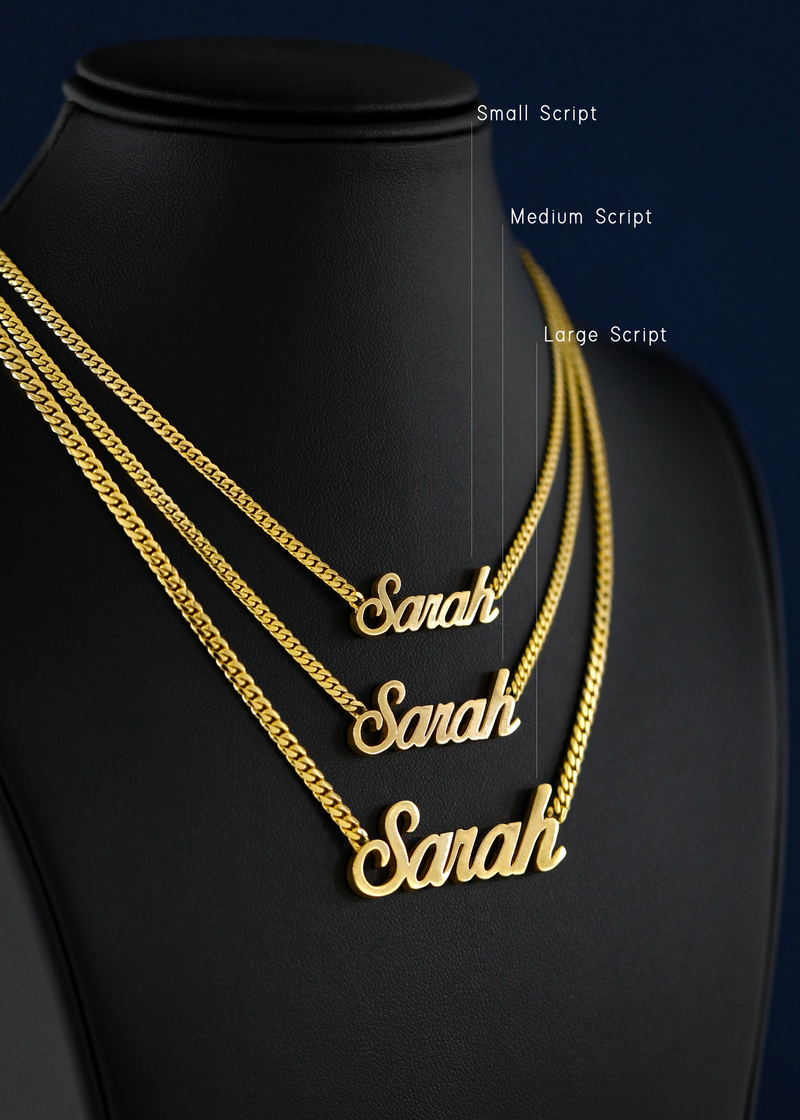 YOUR NAME - Custom Solid Gold Small Cuban Name Necklace