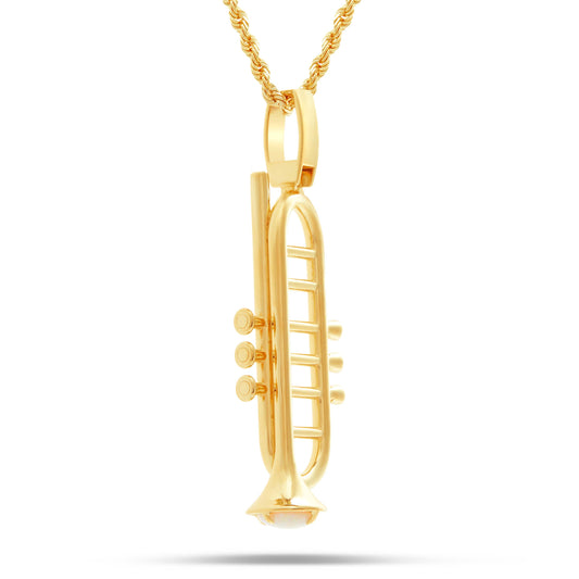 14kYellow Gold Custom Trumpet Pendant
