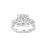 14K White Gold Cluster Baguette & Round Diamond Ring